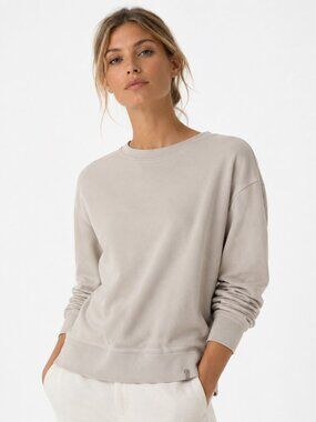 Brochu Walker Mallo Sweatshirt Oyster French Terry Crewneck Loungewear Small